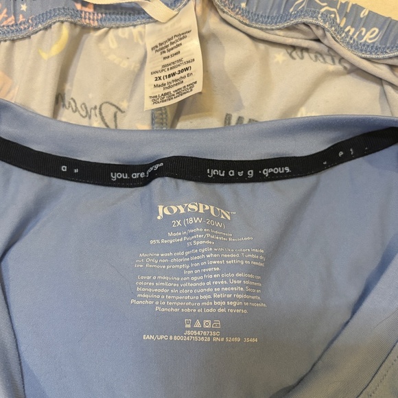 Joyspun Weekend Vibes Pajamas Set Pants T-Shirt Blue Super Soft Womens Sz 2X - Picture 3 of 12